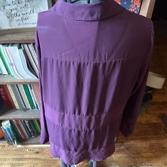Torrid purple semi sheer lightweight 1x Harper button down top - Picture 2 of 3